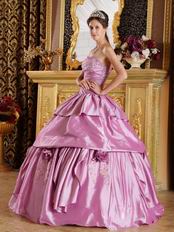 Mature Layers Skirt Fuchsia Quinceanera Gown By Designer