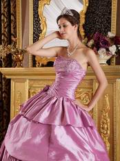 Mature Layers Skirt Fuchsia Quinceanera Gown By Designer