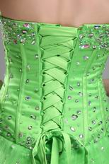 Halter Top Style Beaded Quinceanera Dress In Spring Green