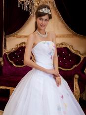 Cute Quinceanera Dress With Colorful Butterflys Design Decorate