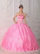 Lovely Strapless Ball Gown Floor Length Pink Skirt