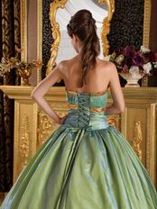Strapless Appliques Celadon Green Adult Ceremony Dress