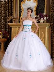 Strapless White Tulle Elegant Adult Ceremony Ball Gown