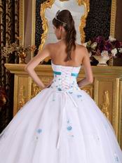 Strapless White Tulle Elegant Adult Ceremony Ball Gown