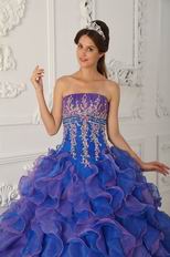 Contrast Color Ruffled Skirt Quinceanera Dress Cheap Price