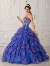 Contrast Color Ruffled Skirt Quinceanera Dress Cheap Price
