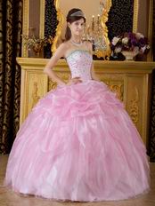 Pink Quinceanera Dress Strapless Floor Length Ball Gown