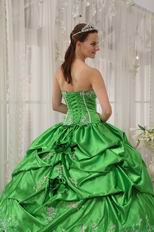 Inexpensive Spring Green Girls Dress To Quinceanera Party