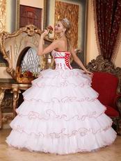 Detachable Train Design Cascade Skirt White Quinceanera Dress