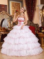 Detachable Train Design Cascade Skirt White Quinceanera Dress