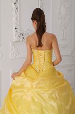 Strapless Beaded A-line Floor Length Daffodil Dress To Quinceanera