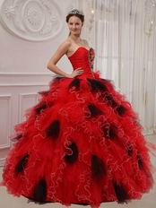 Sweetheart Ruffles Deep Pink 2014 Girl Quinceanera Dress