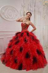 Sweetheart Ruffles Deep Pink 2014 Girl Quinceanera Dress