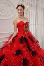 Sweetheart Ruffles Deep Pink 2014 Girl Quinceanera Dress