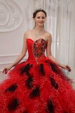 Sweetheart Ruffles Deep Pink 2014 Girl Quinceanera Dress