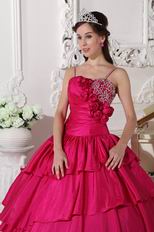 Floor Length Deep Rose Pink Ball Dress In New Jersy