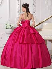 Floor Length Deep Rose Pink Ball Dress In New Jersy