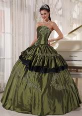 Sweetheart Olive Green Quinceanera Dress Made By Taffeta