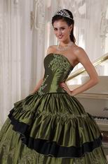 Sweetheart Olive Green Quinceanera Dress Made By Taffeta