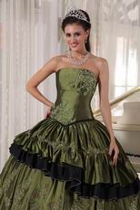 Sweetheart Olive Green Quinceanera Dress Made By Taffeta