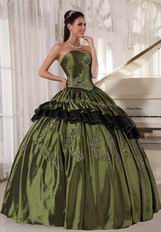 Sweetheart Olive Green Quinceanera Dress Made By Taffeta