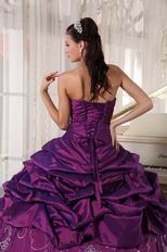 Strapless Embroidery Dark Magenta Quinceanera Season Dress