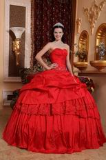 Crimson Sweetheart Neck Quinceanera Dress 2014 Style