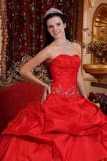 Crimson Sweetheart Neck Quinceanera Dress 2014 Style