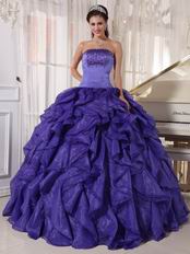 Heliotrope Ruffled Organza Puffy Skirt Quinceanera Gown