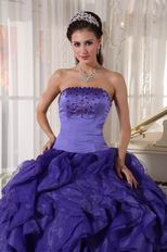 Heliotrope Ruffled Organza Puffy Skirt Quinceanera Gown