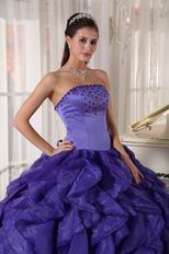 Heliotrope Ruffled Organza Puffy Skirt Quinceanera Gown