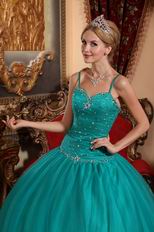 Puffy Jade Quinceanera Dress With Floor Length Skirt