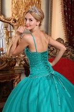 Puffy Jade Quinceanera Dress With Floor Length Skirt