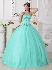 Sweetheart Pale Turquoise Beautiful Winter Quinceanera Dress