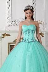 Sweetheart Pale Turquoise Beautiful Winter Quinceanera Dress