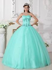 Sweetheart Pale Turquoise Beautiful Winter Quinceanera Dress