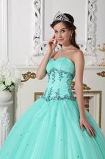 Sweetheart Pale Turquoise Beautiful Winter Quinceanera Dress