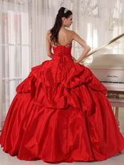 Alizarin Crimson Strapless Dress To Girl Quinceanear Wear