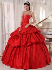 Alizarin Crimson Strapless Dress To Girl Quinceanear Wear