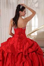 Alizarin Crimson Strapless Dress To Girl Quinceanear Wear