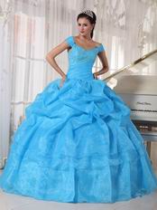 Off The Shoulder Aqua Quinceanera Dress Free Shipping