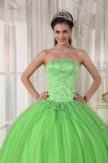 Cheap Spring Green Young Women Quinceanera Gown Dress