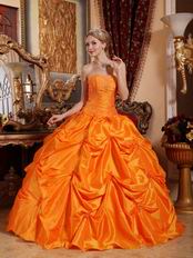 Strapless Orange Ball Skirt Quinceanera Dress 2014 New Style