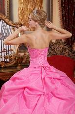 Beautiful Strapless Hot Pink Organza Princess Prom Ball Gown