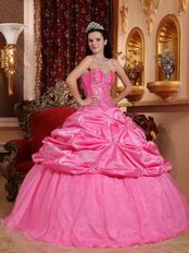 Hot Pink Strapless Bubble Custom Made Quinceanera Dress