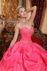 Classical Sweetheart Styles Coral Red Winter Quinceanera Dress