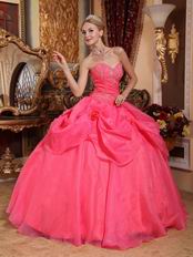 Classical Sweetheart Styles Coral Red Winter Quinceanera Dress