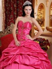 Deep Rose Pink 2008 Styles Cheap Quinceanera Party Dress