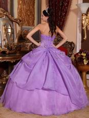 Lilac Organza Strapless Quinceanera Dress Discount Style