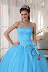 Young Girls Wear Aqua Quinceanera Dress With Bowknot Design